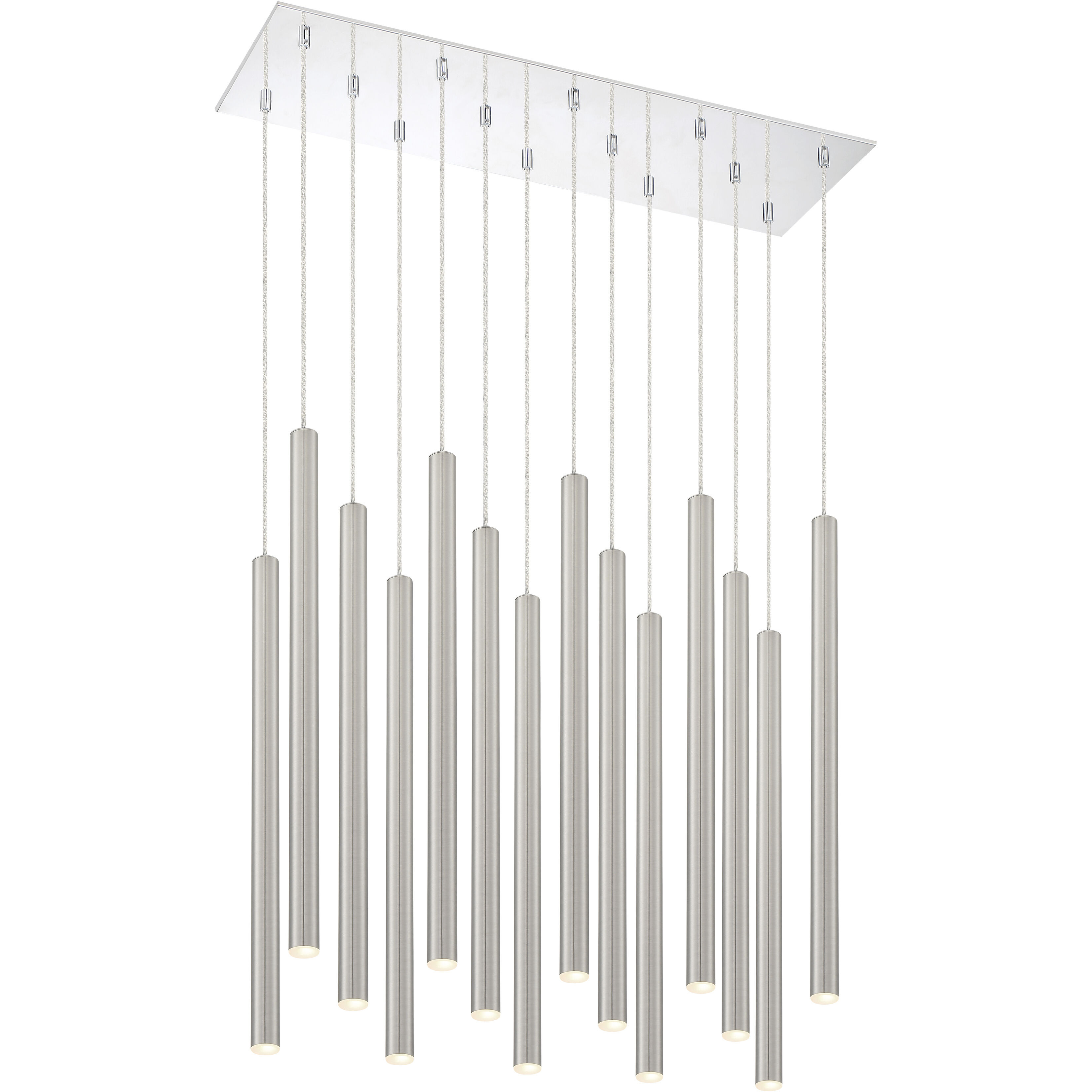 Forest LED 9.75 inch Chrome Chandelier Ceiling Light in Brushed Nickel Steel, 51, 14