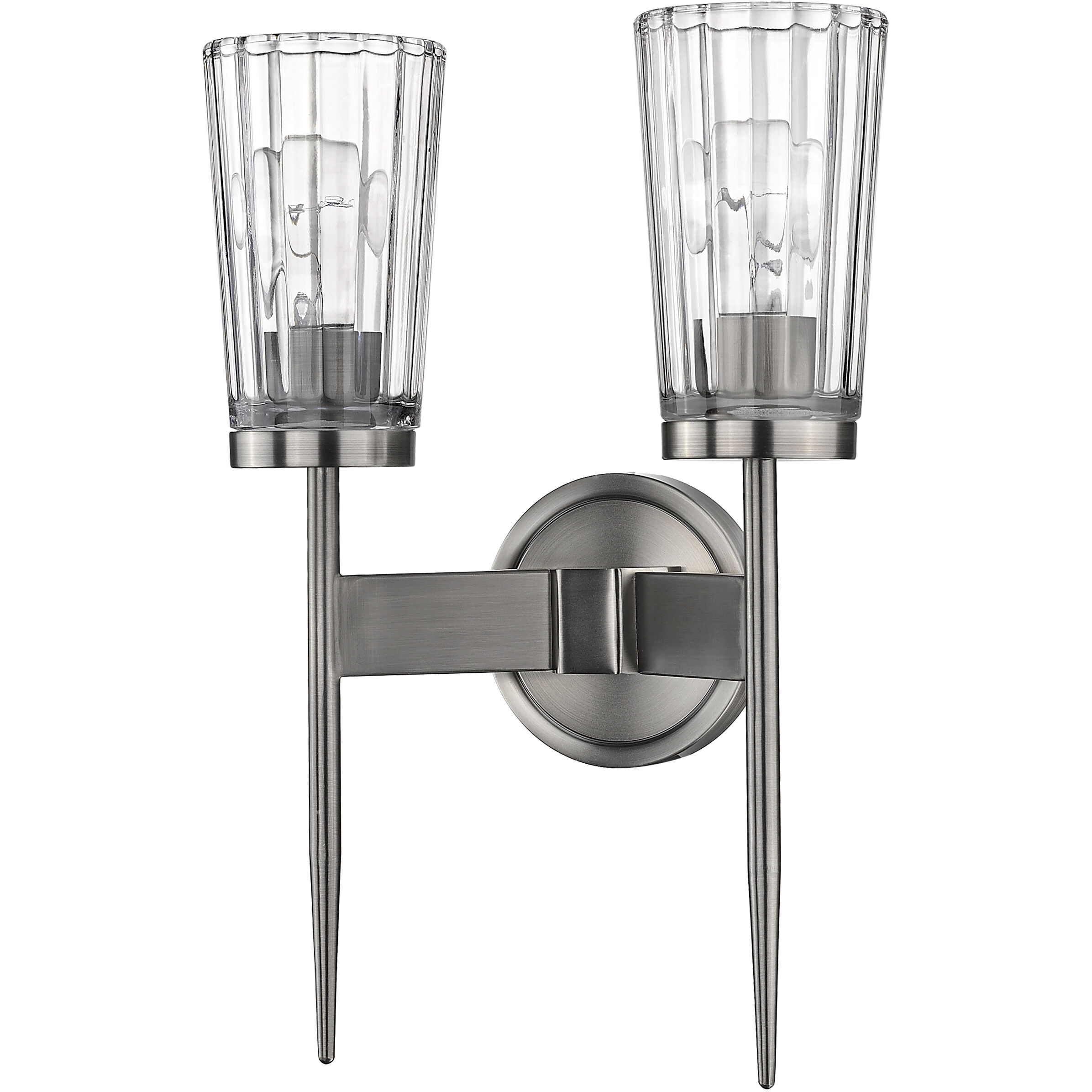 Flair 2 Light 11 inch Antique Nickel Wall Sconce Wall Light