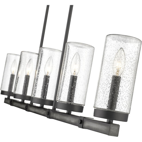 Marlow 5 Light 4.5 inch Ashen Barnboard Outdoor Linear Chandelier