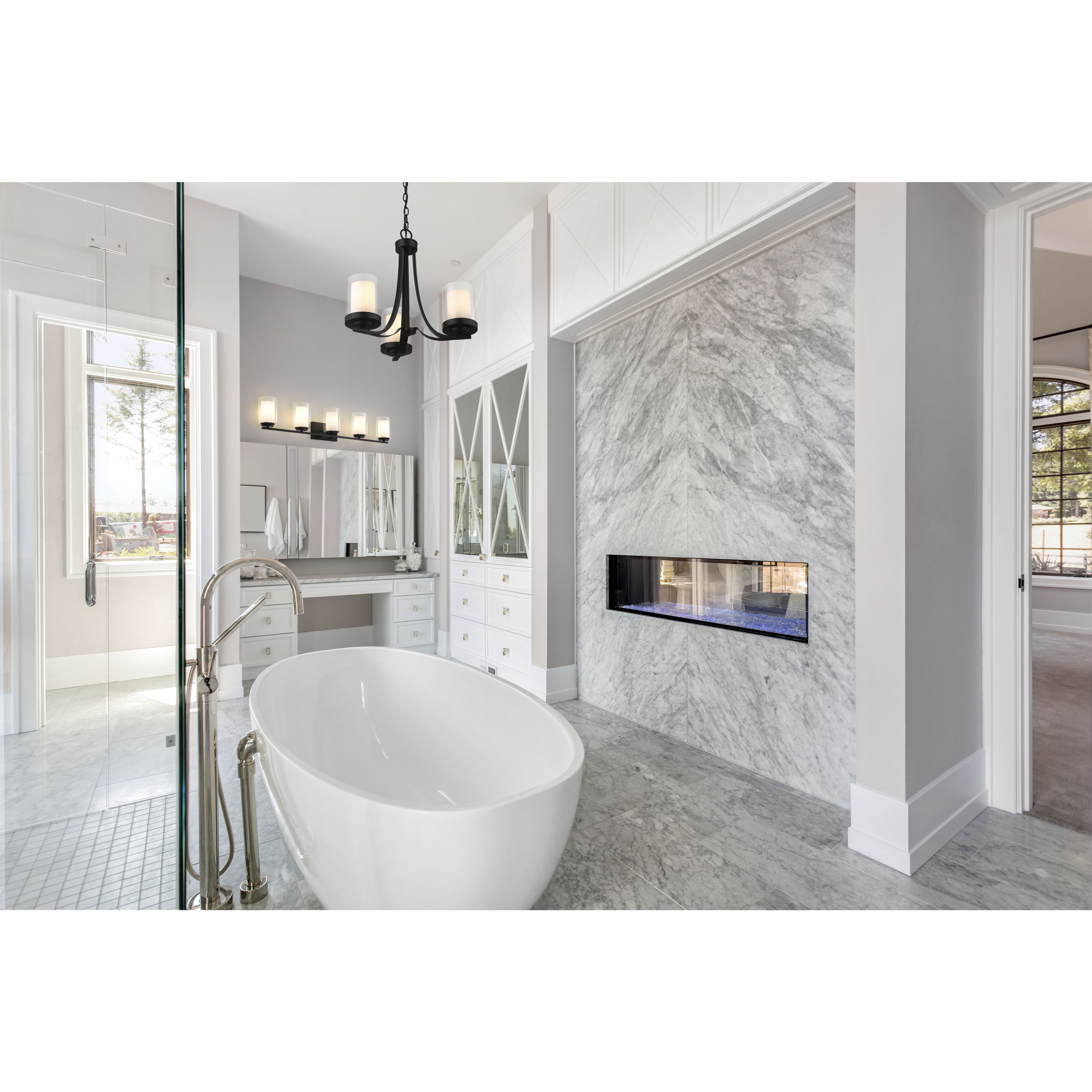 Willow 5 Light 40.5 inch Matte Black Vanity Wall Light