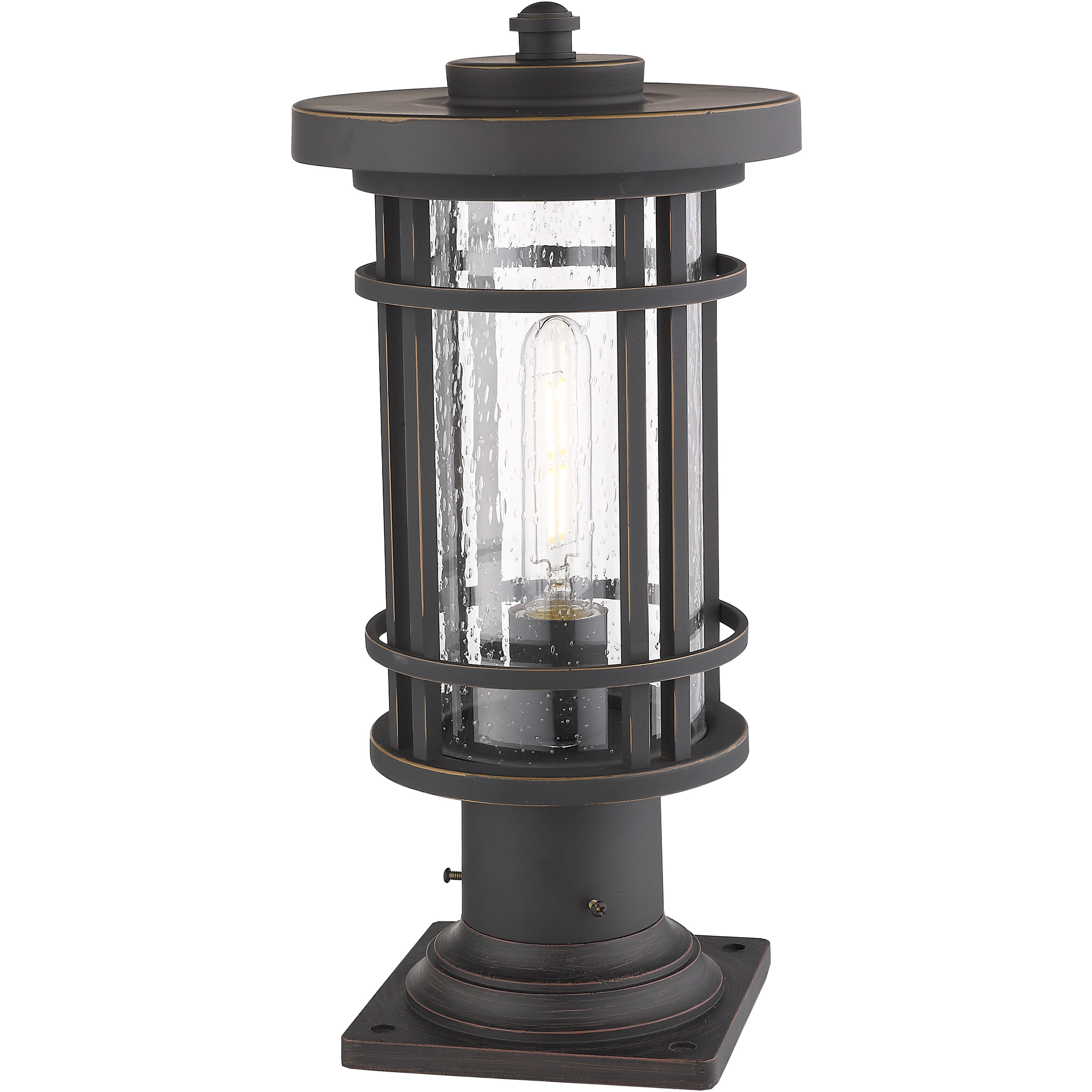 Jordan 1 Light 16.75 inch Oil Rubbed Bronze Outdoor Pier Mounted Fixture in 5.25