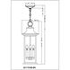 Tiberius 4 Light 9 inch Black Outdoor Chain Mount Ceiling Fixture in Clear Seedy Glass