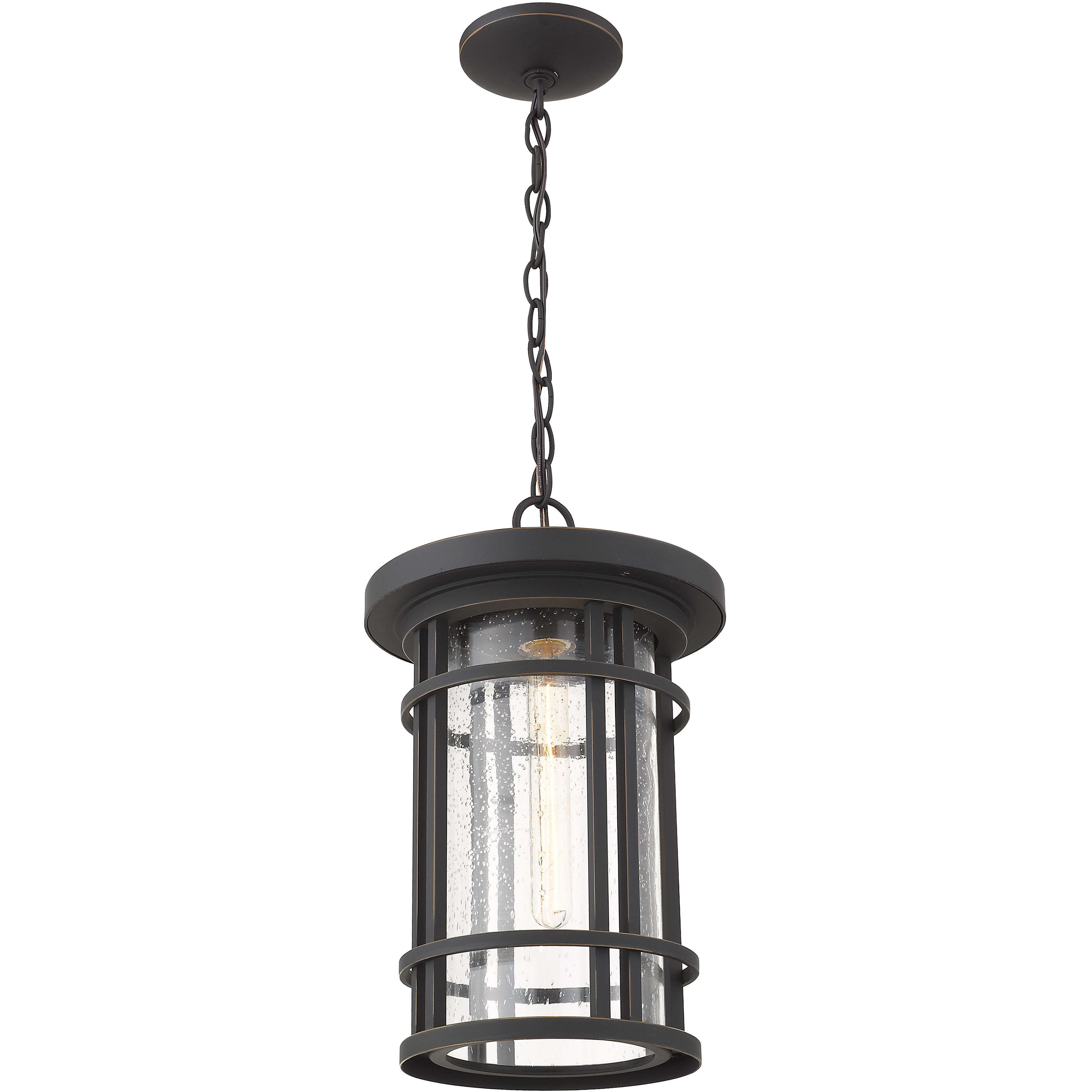 Jordan 1 Light 10 inch Oil Rubbed Bronze Outdoor Chain Mount Ceiling Fixture