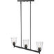 Bohin 3 Light 30 inch Matte Black Linear Chandelier Ceiling Light