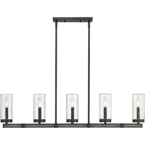 Marlow 5 Light 4.5 inch Ashen Barnboard Outdoor Linear Chandelier