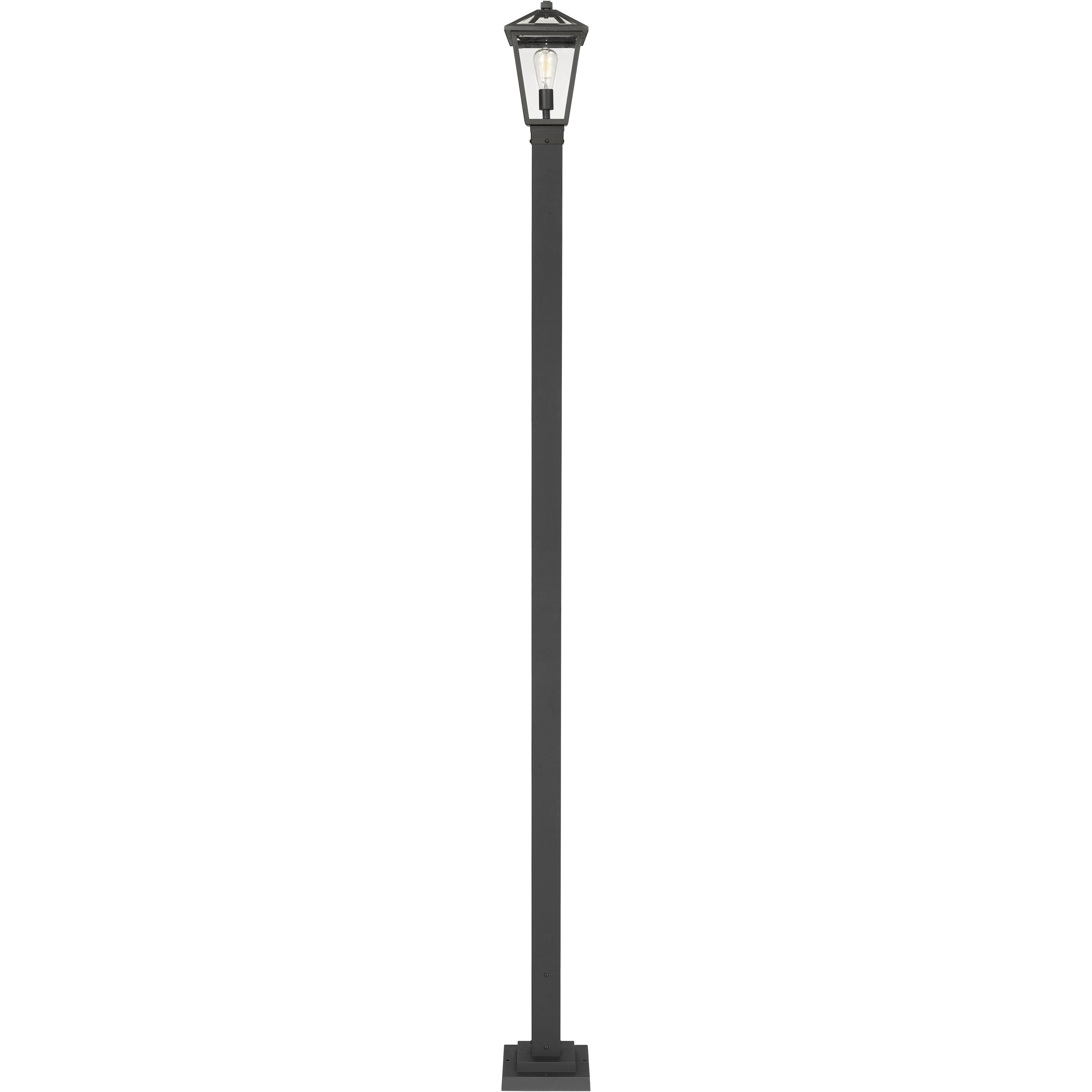 Talbot 1 Light 110 inch Black Outdoor Post Mounted Fixture in Clear Beveled Glass