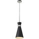 Soriano 1 Light 8 inch Matte Black and Brushed Nickel Pendant Ceiling Light