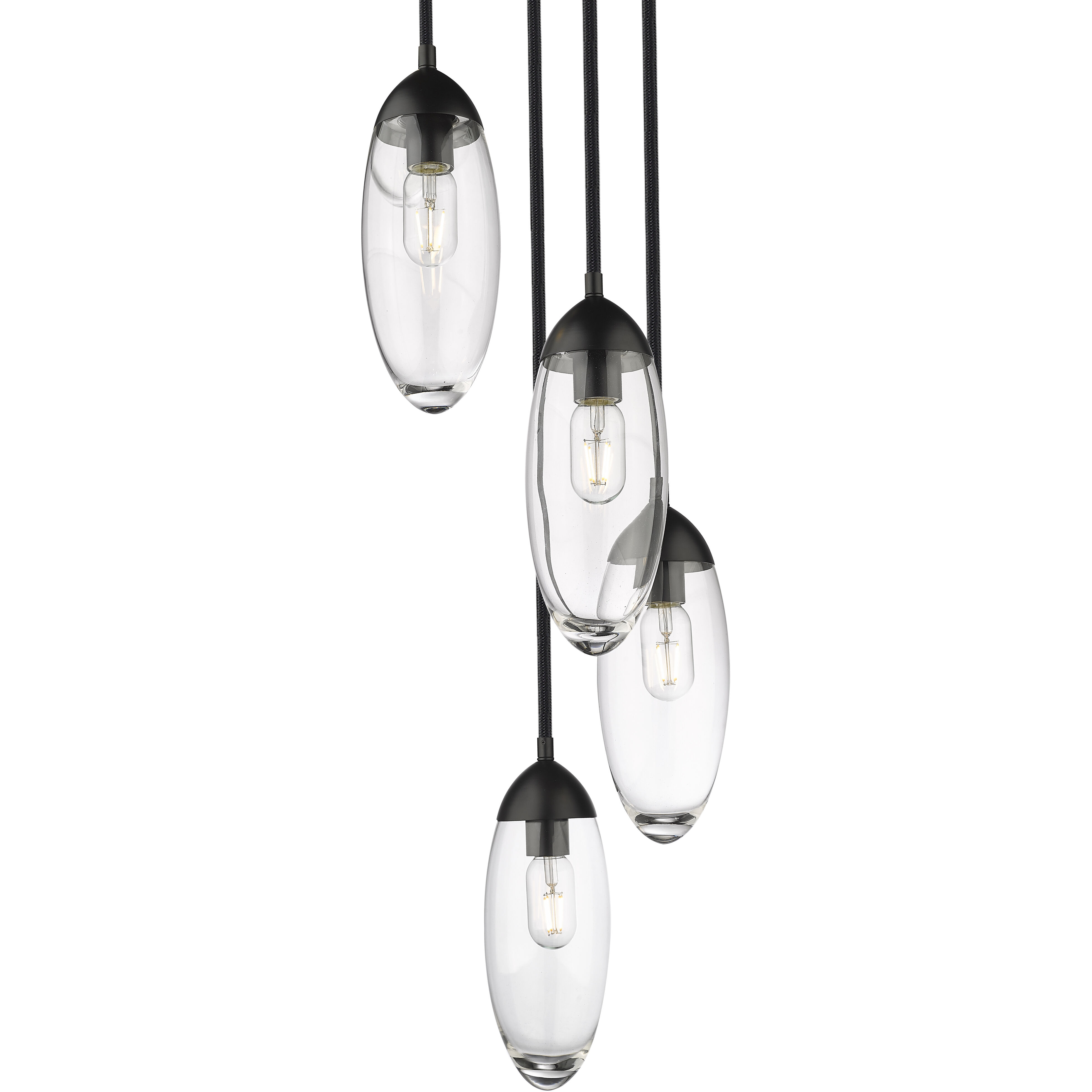 Arden 5 Light 12 inch Matte Black Chandelier Ceiling Light
