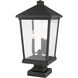 Beacon 3 Light 24.75 inch Oil Rubbed Bronze Outdoor Pier Mounted Fixture in 15.5