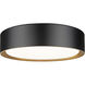 Kawan LED 12 inch Matte Black and Modern Gold Flush Mount Ceiling Light