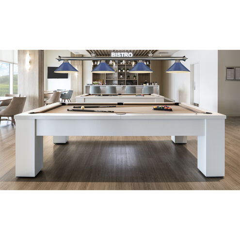 Cordon 4 Light 81.75 inch Brushed Nickel Billiard Ceiling Light in Navy Blue Steel