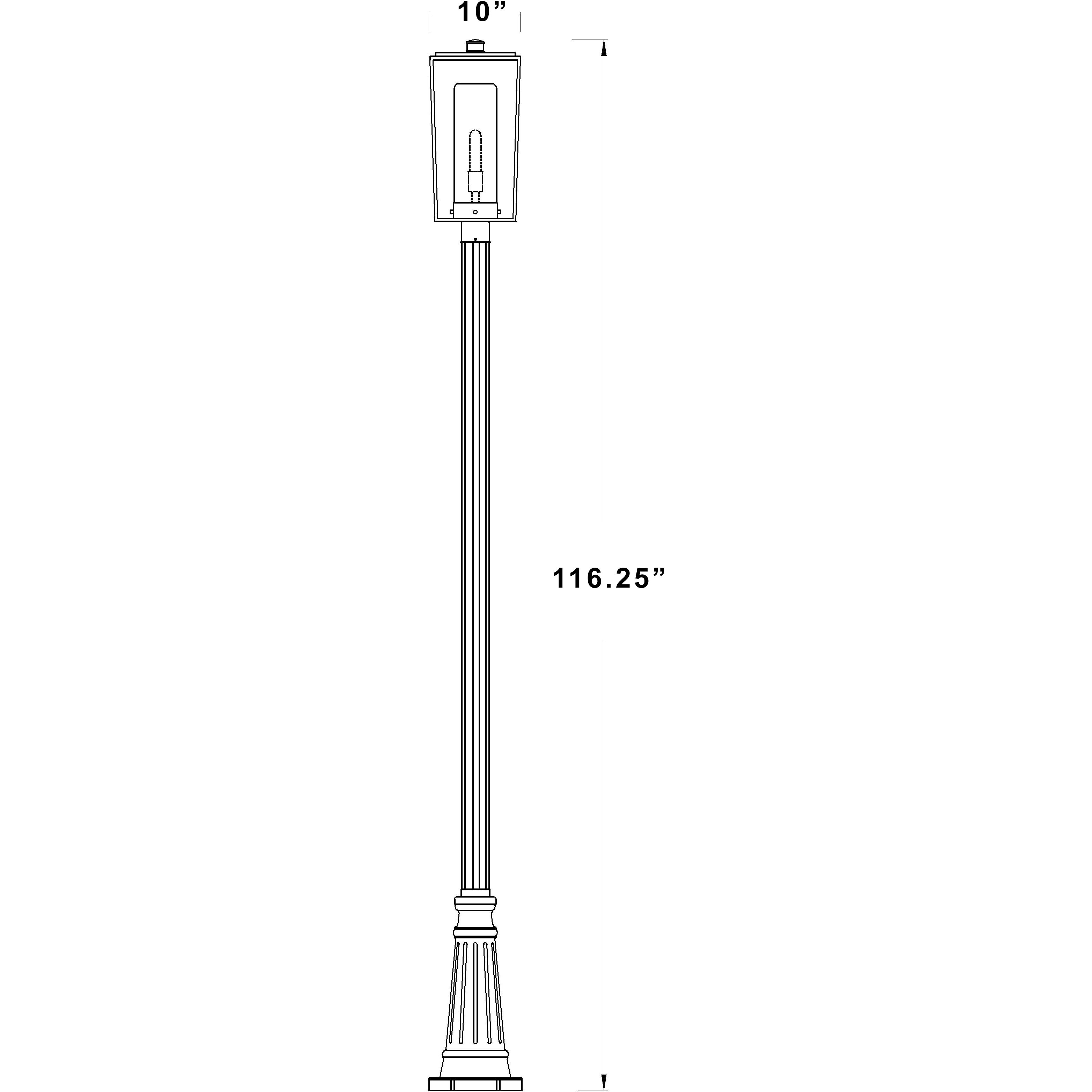Sheridan 1 Light 116.5 inch Black Outdoor Post Mounted Fixture