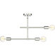 Modernist 3 Light 4.75 inch Chrome Semi Flush Mount Ceiling Light
