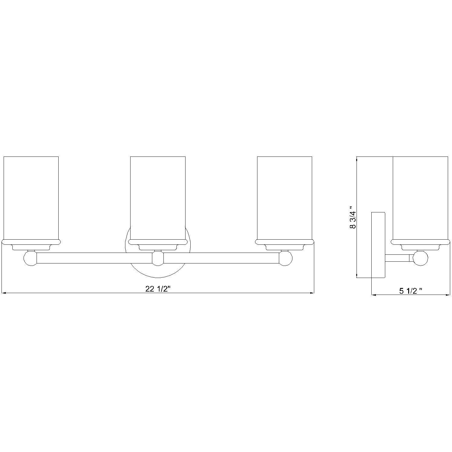 Thayer 3 Light 22.5 inch Brushed Nickel Vanity Wall Light