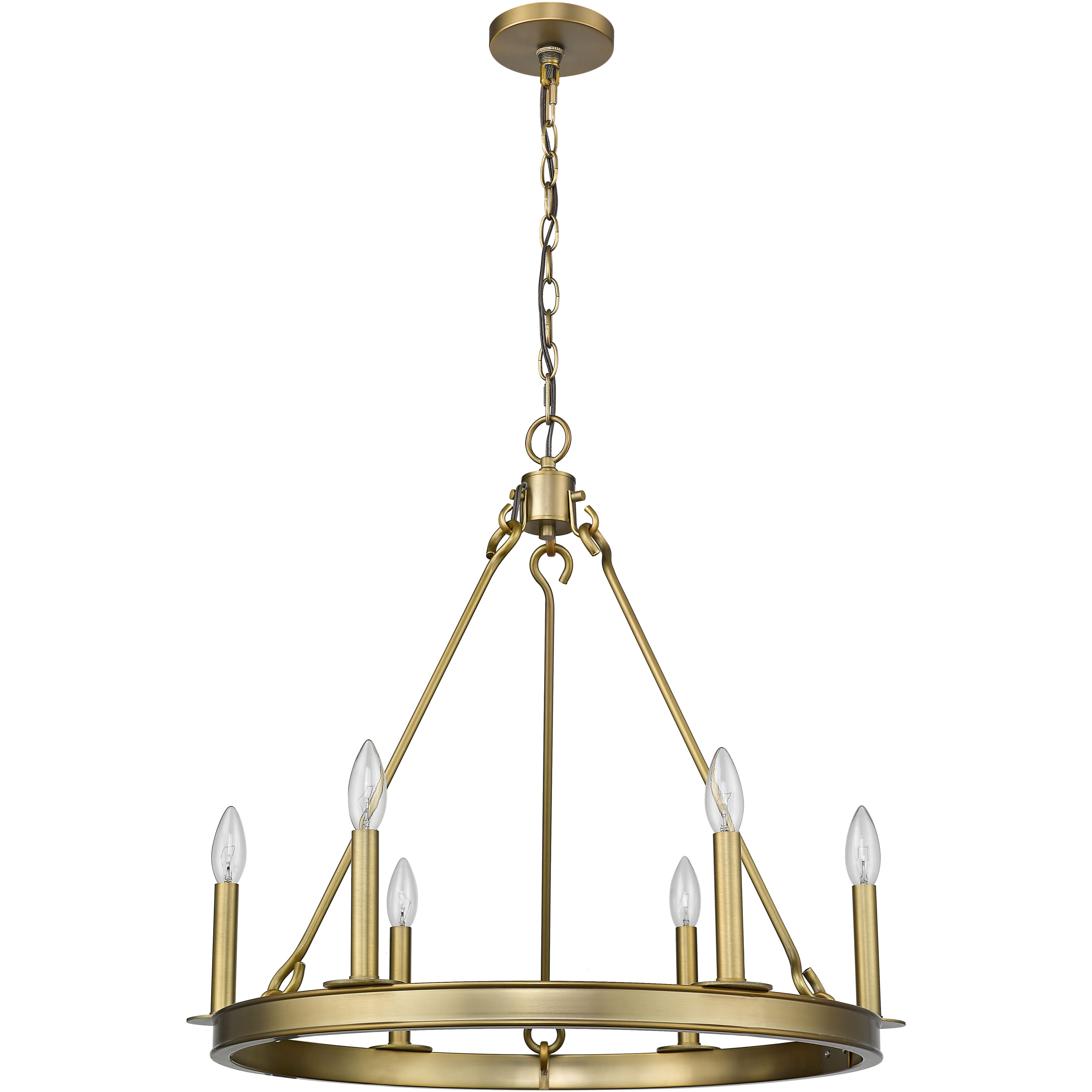 Barclay 6 Light 25 inch Olde Brass Chandelier Ceiling Light