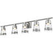 Ethos LED 40 inch Brushed Nickel Vanity Wall Light in Seedy Glass