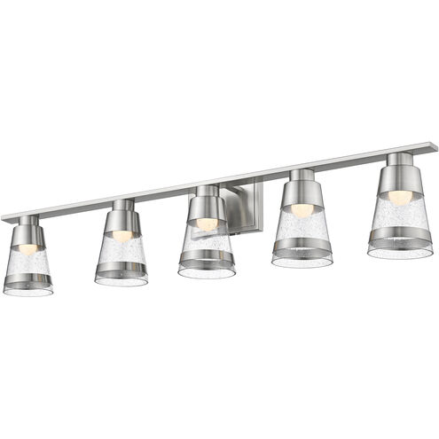 Ethos LED 40 inch Brushed Nickel Vanity Wall Light in Seedy Glass