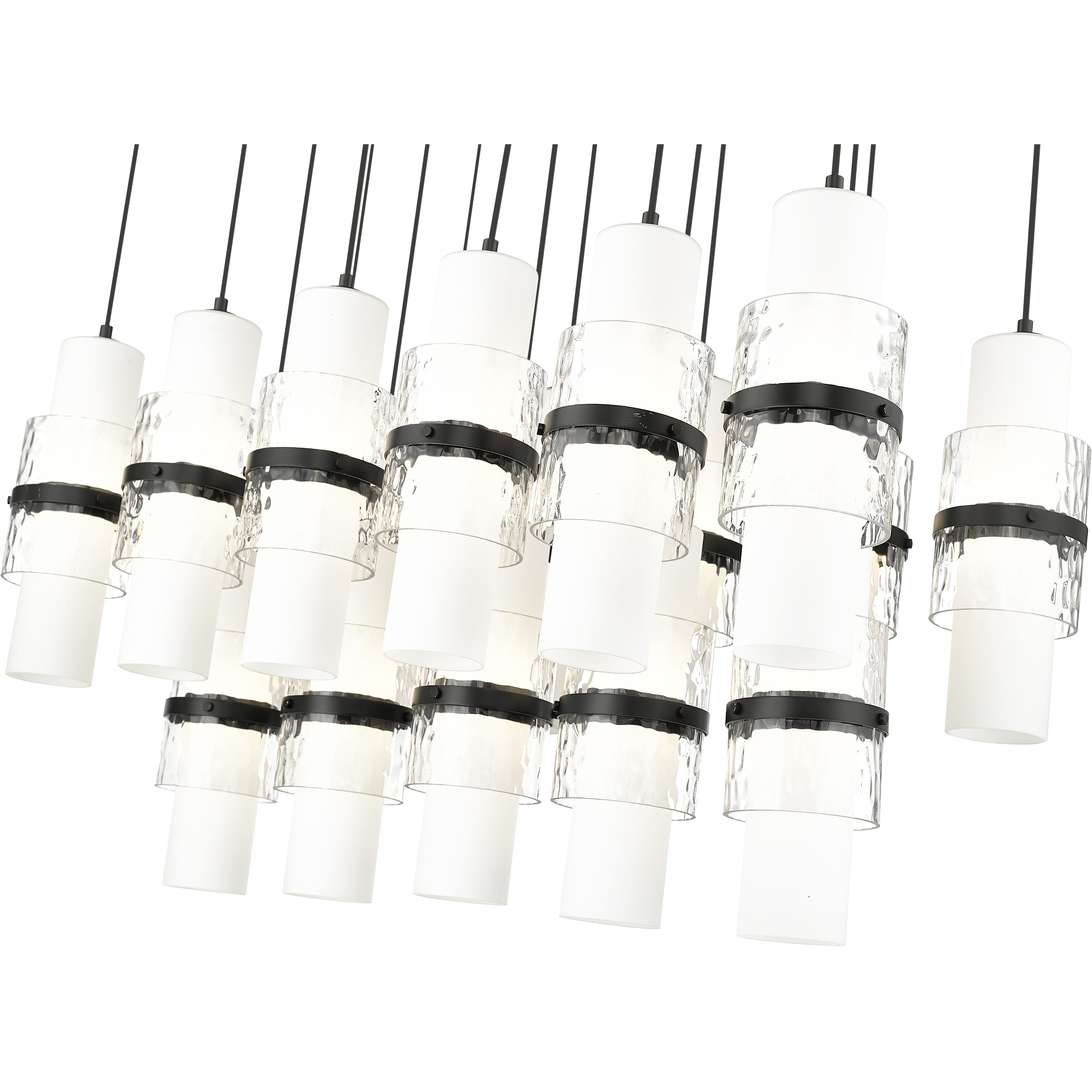 Cayden 17 Light 42 inch Matte Black Linear Chandelier Ceiling Light