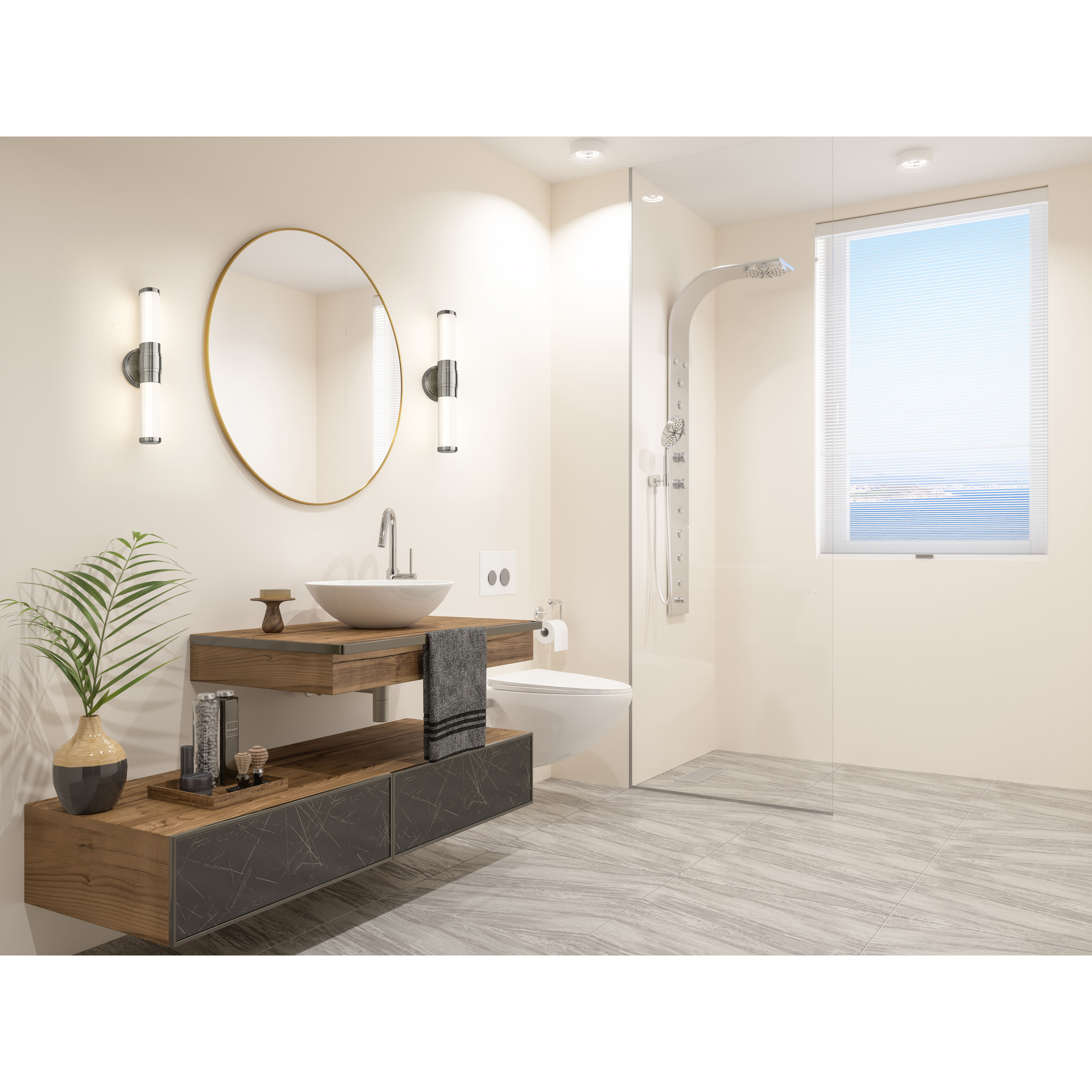 Warwick LED 18.5 inch Brushed Nickel Bath Vanity Wall Light