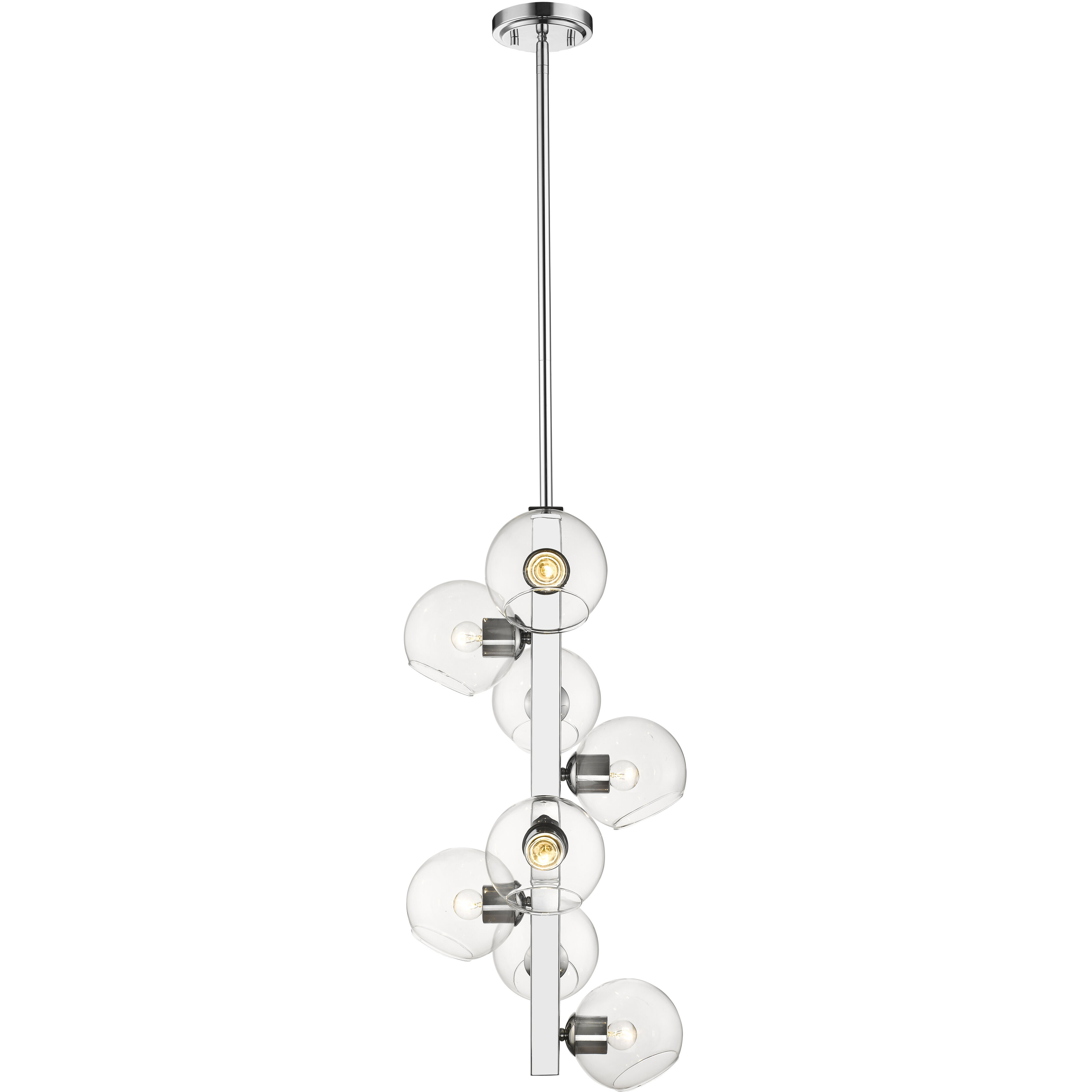 Marquee 8 Light 14 inch Chrome Chandelier Ceiling Light