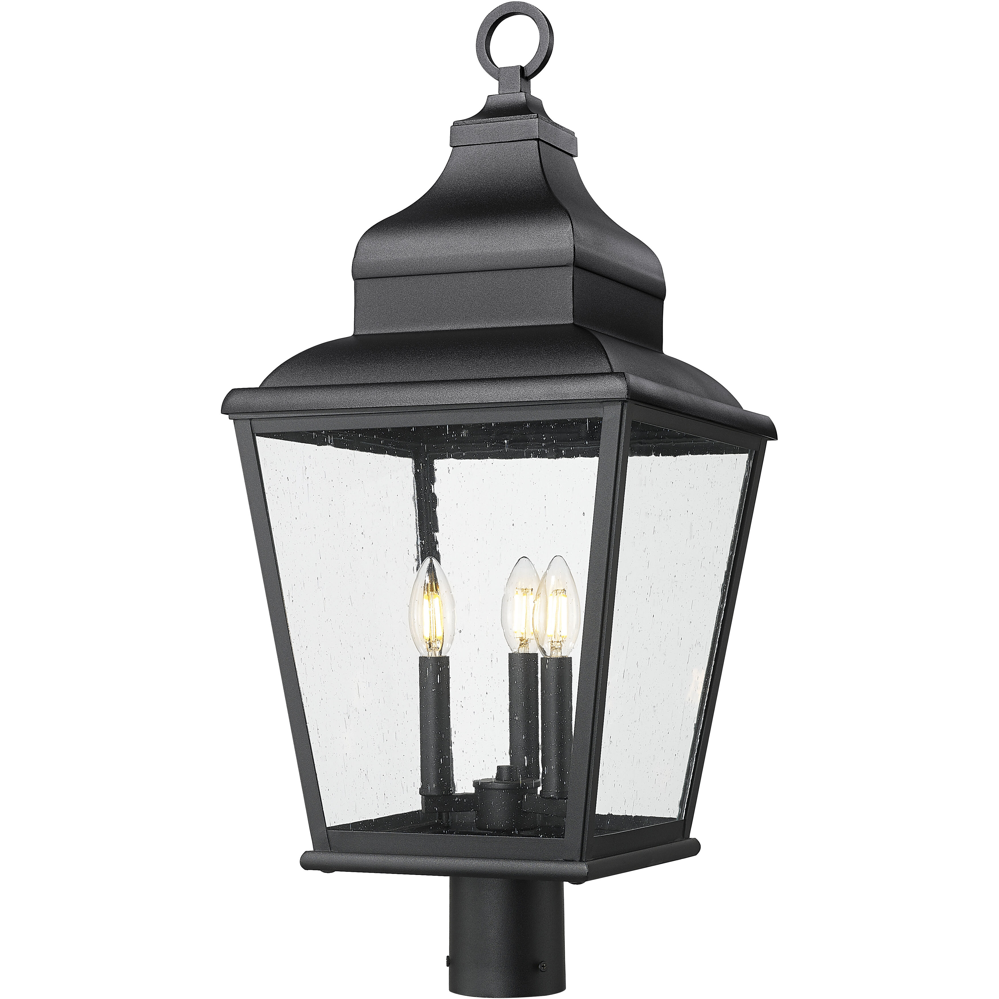 Raphael 3 Light 28 inch Sand Black Outdoor Post Mount Fixture in Soft Sand Black