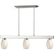 Cobalt 3 Light 42 inch Brushed Nickel Billiard Ceiling Light in White Glass