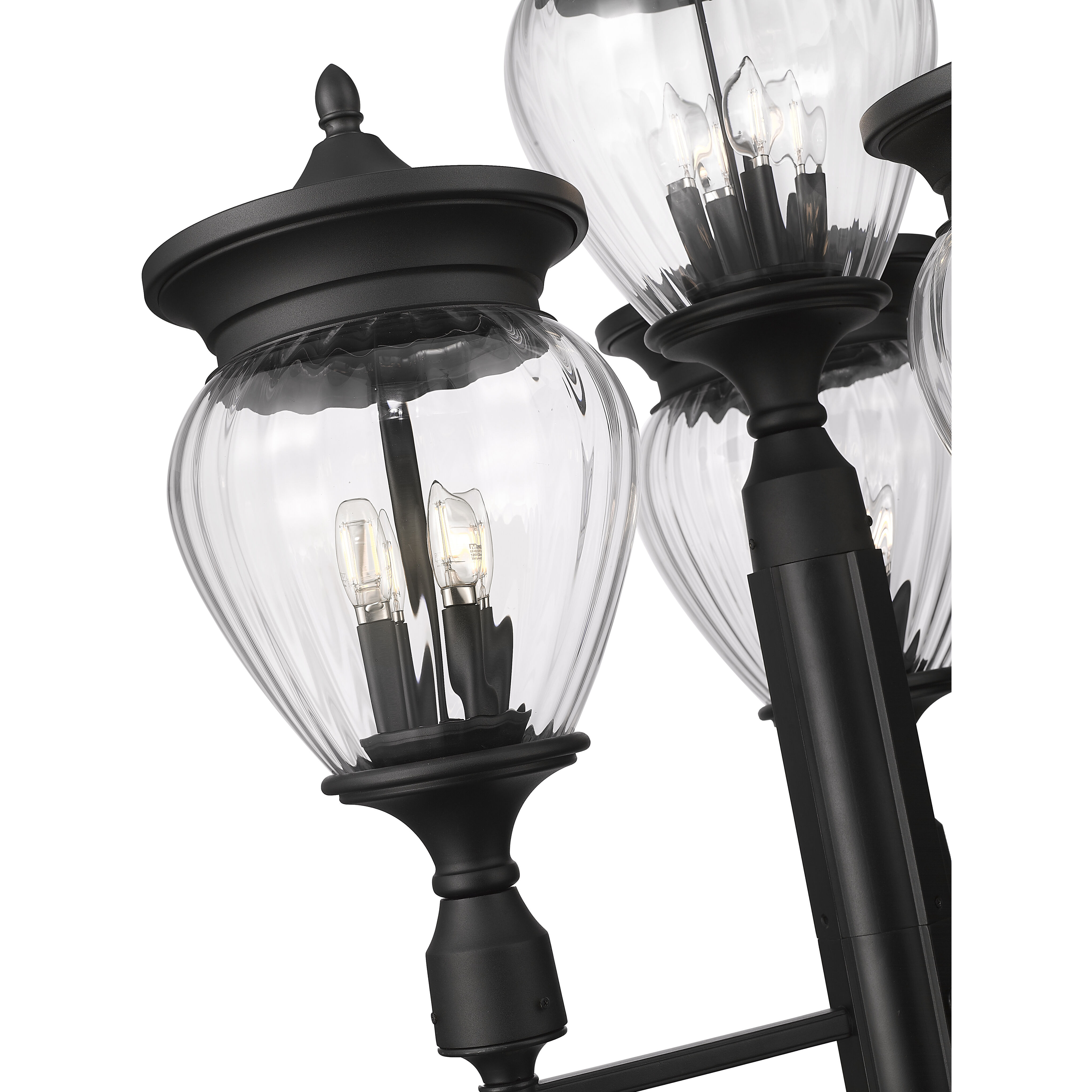 Davina 4 Light 130.75 inch Black Outdoor Post Mounted Fixture in G9