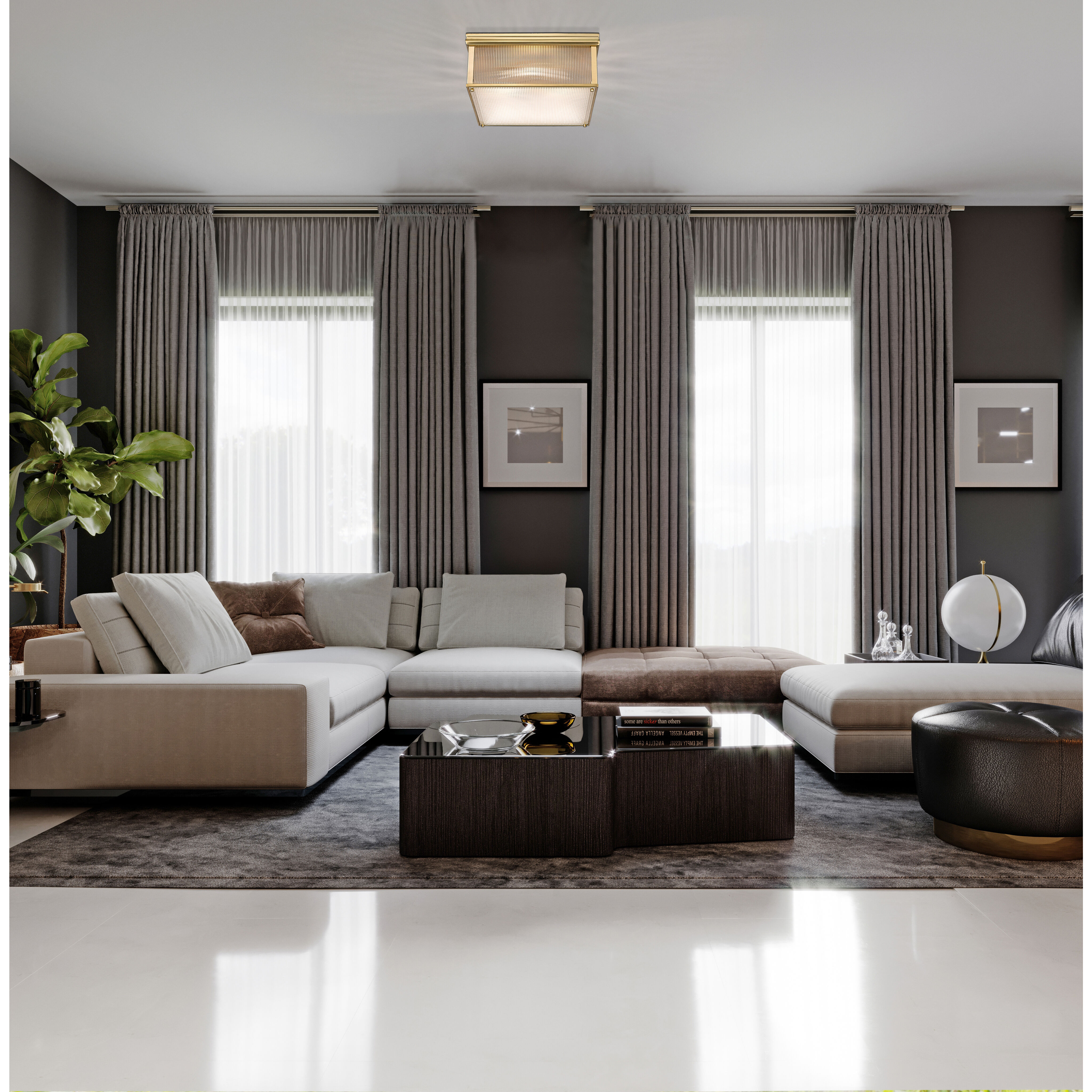 Carnaby 4 Light 18 inch Modern Gold Flush Mount Ceiling Light