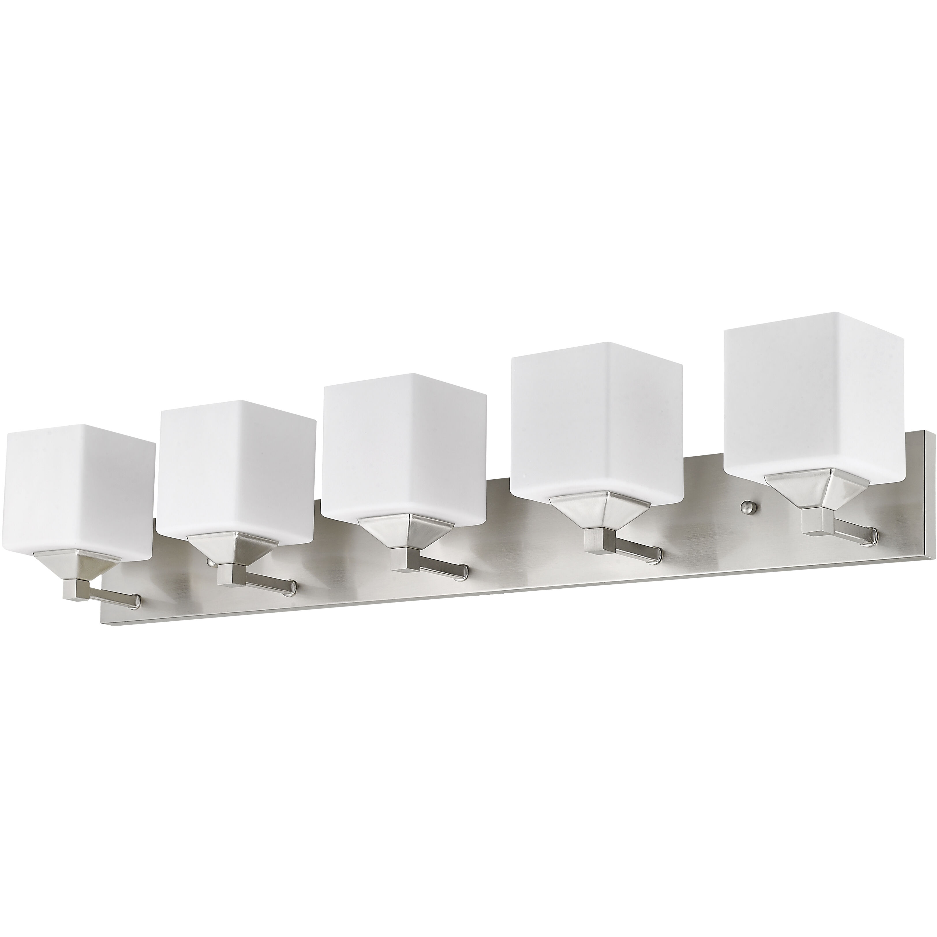 Quube 5 Light 38.5 inch Brushed Nickel Vanity Wall Light