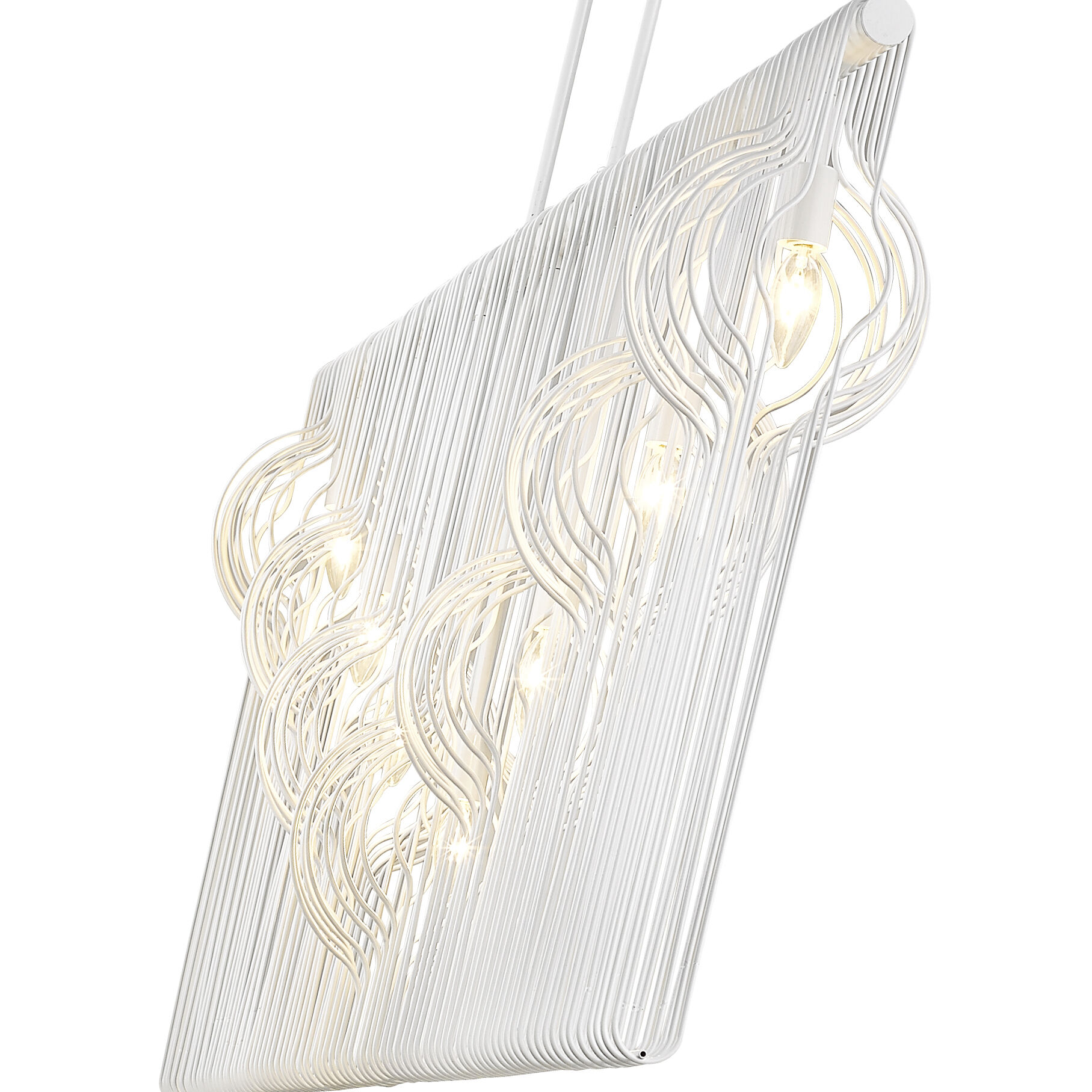 Contour 7 Light 62.75 inch White Linear Chandelier Ceiling Light