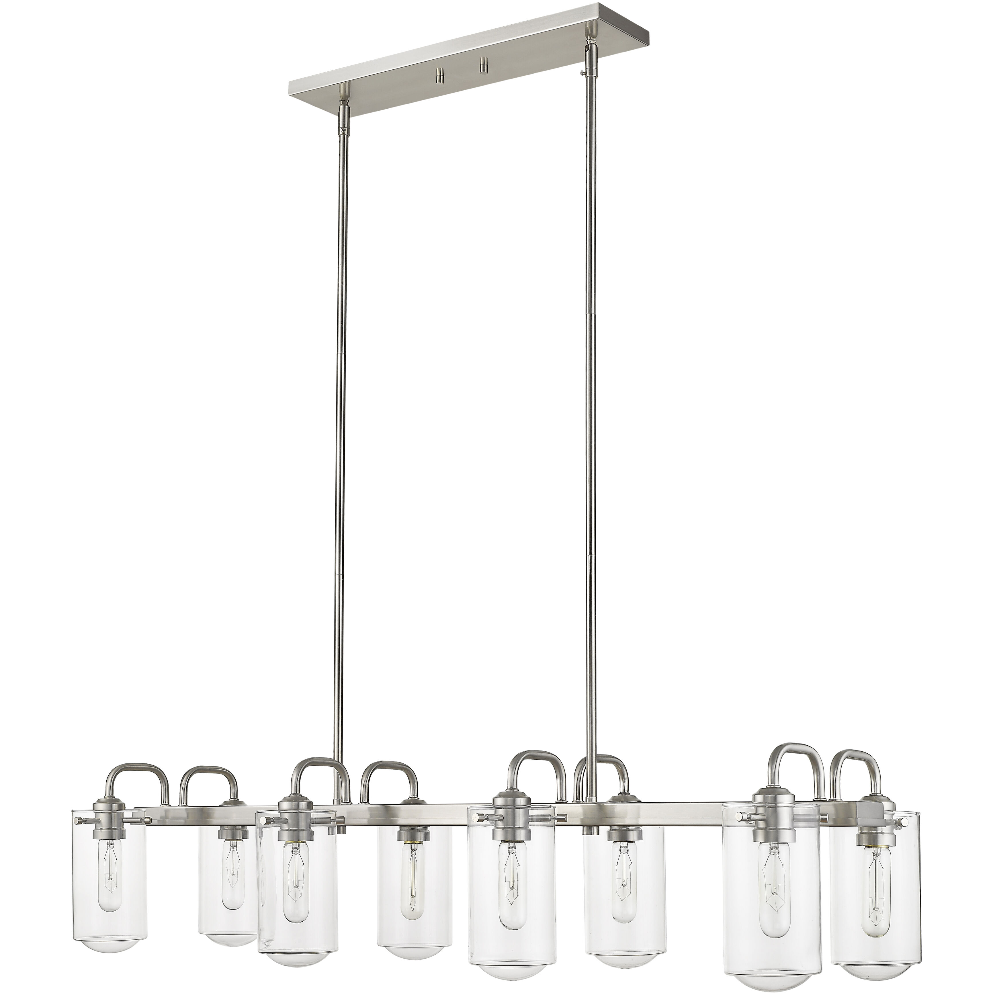 Delaney 8 Light 44 inch Brushed Nickel Linear Chandelier Ceiling Light