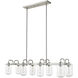 Delaney 8 Light 44 inch Brushed Nickel Linear Chandelier Ceiling Light