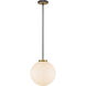 Parsons 1 Light 13.75 inch Matte Black and Olde Brass Pendant Ceiling Light