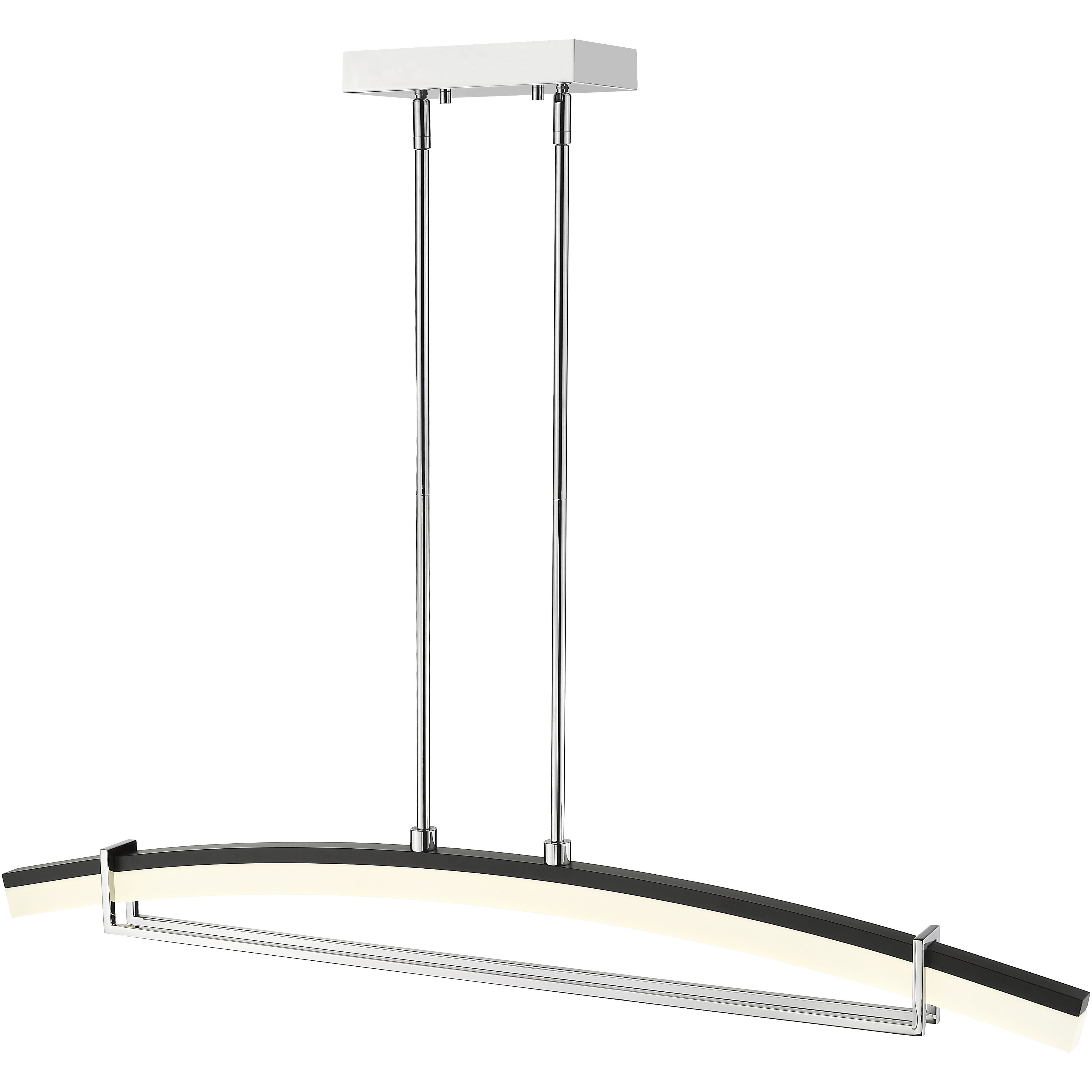 Arc LED 43.5 inch Chrome Linear Chandelier Ceiling Light