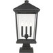 Beacon 3 Light 24.75 inch Oil Rubbed Bronze Outdoor Pier Mounted Fixture in 15.5
