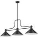 Melange 3 Light 52 inch Matte Black Billiard Light Ceiling Light