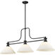 Melange 3 Light 52 inch Matte Black Billiard Ceiling Light in Matte Opal Glass