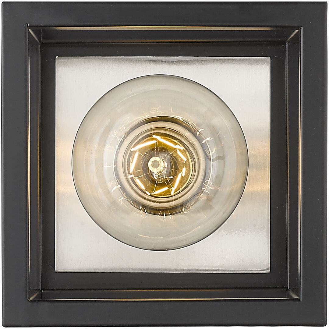 Kube 1 Light 5.75 inch Matte Black and Brushed Nickel Wall Sconce Wall Light