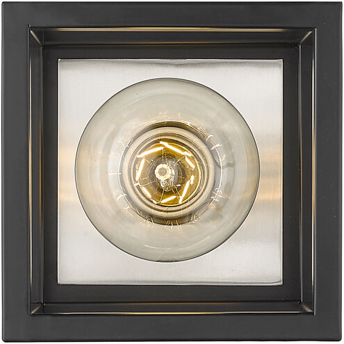 Kube 1 Light 5.75 inch Matte Black and Brushed Nickel Wall Sconce Wall Light