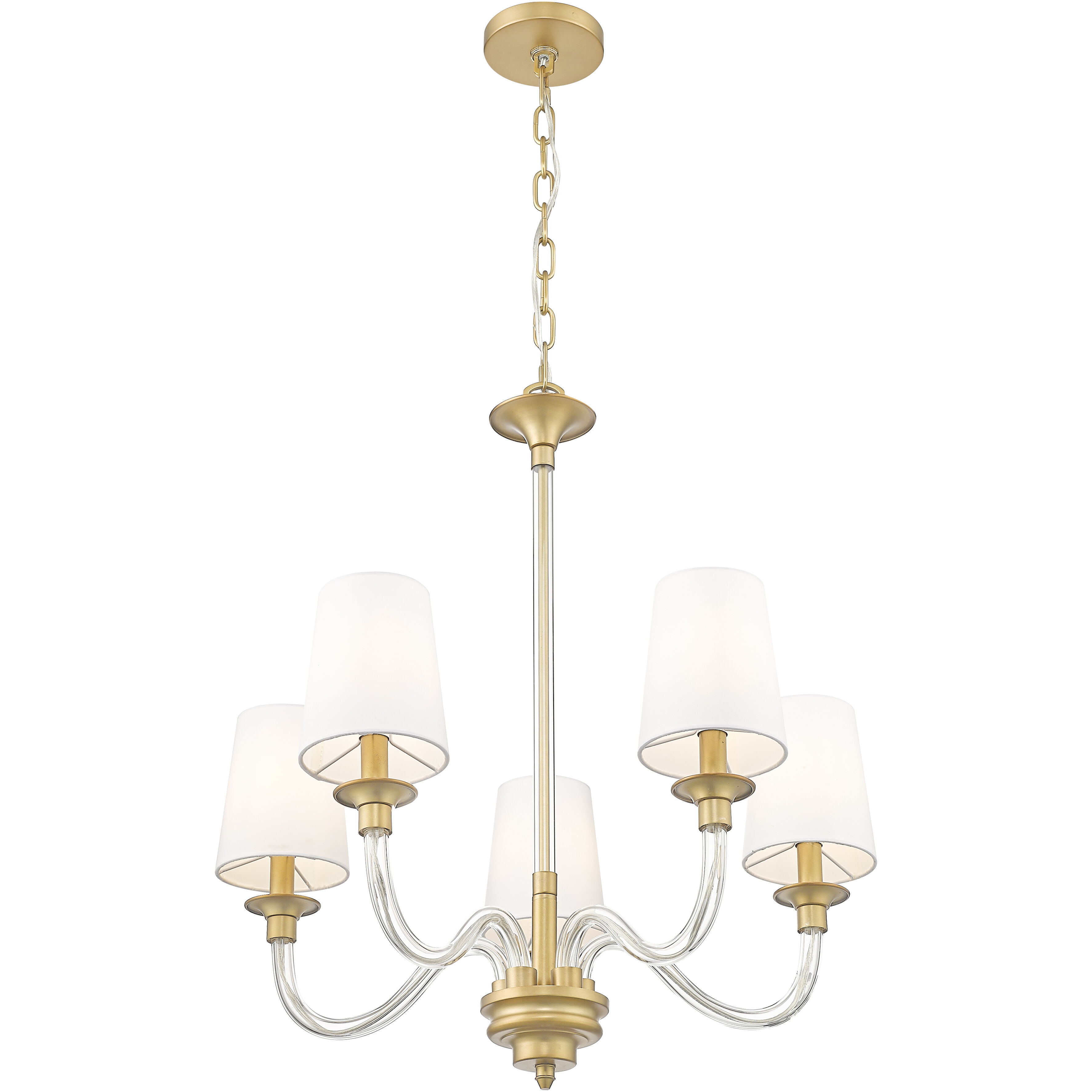 Katerina 5 Light 24 inch Rubbed Brass Chandelier Ceiling Light