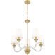 Katerina 5 Light 24 inch Rubbed Brass Chandelier Ceiling Light