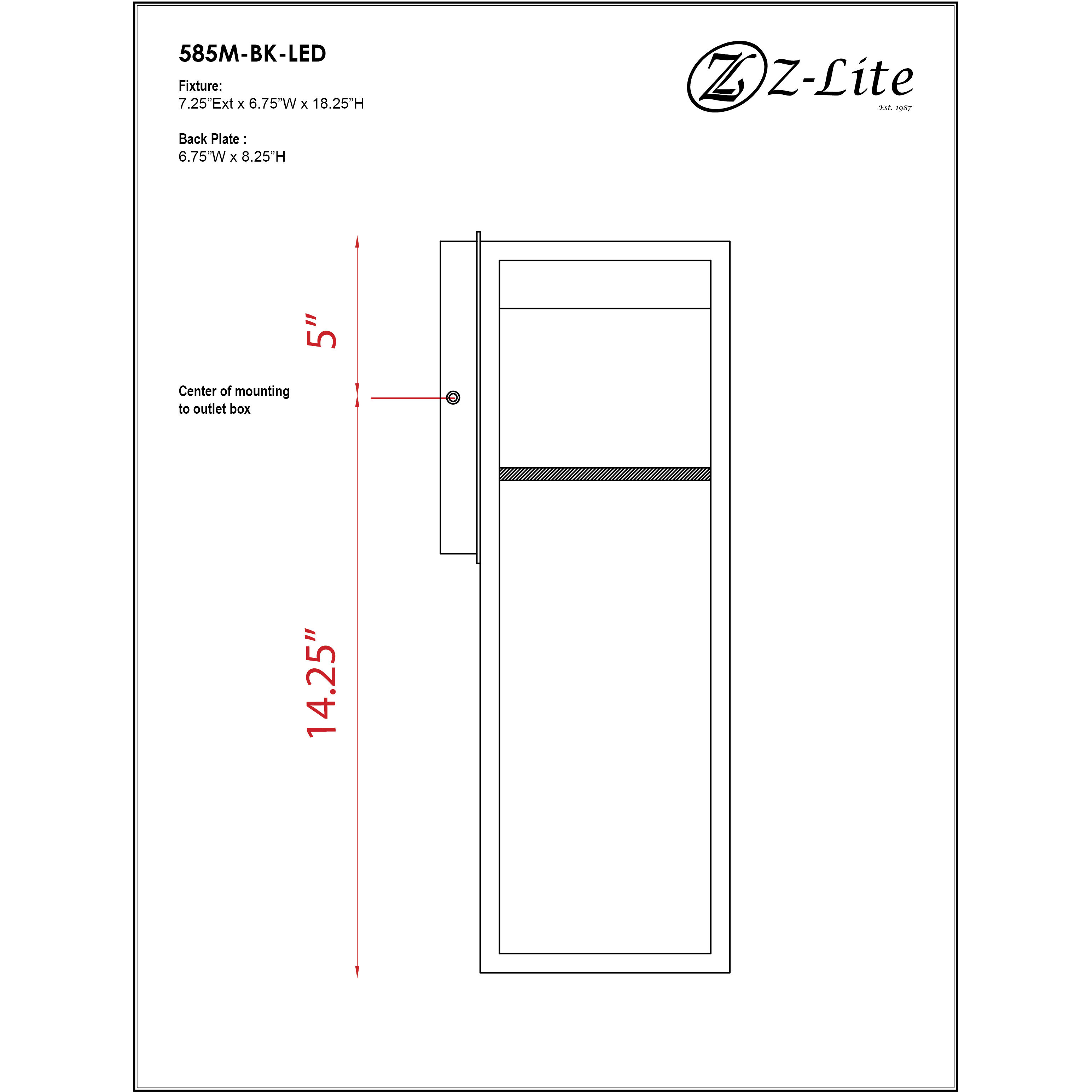Barwick LED 18.25 inch Black Outdoor Wall Light