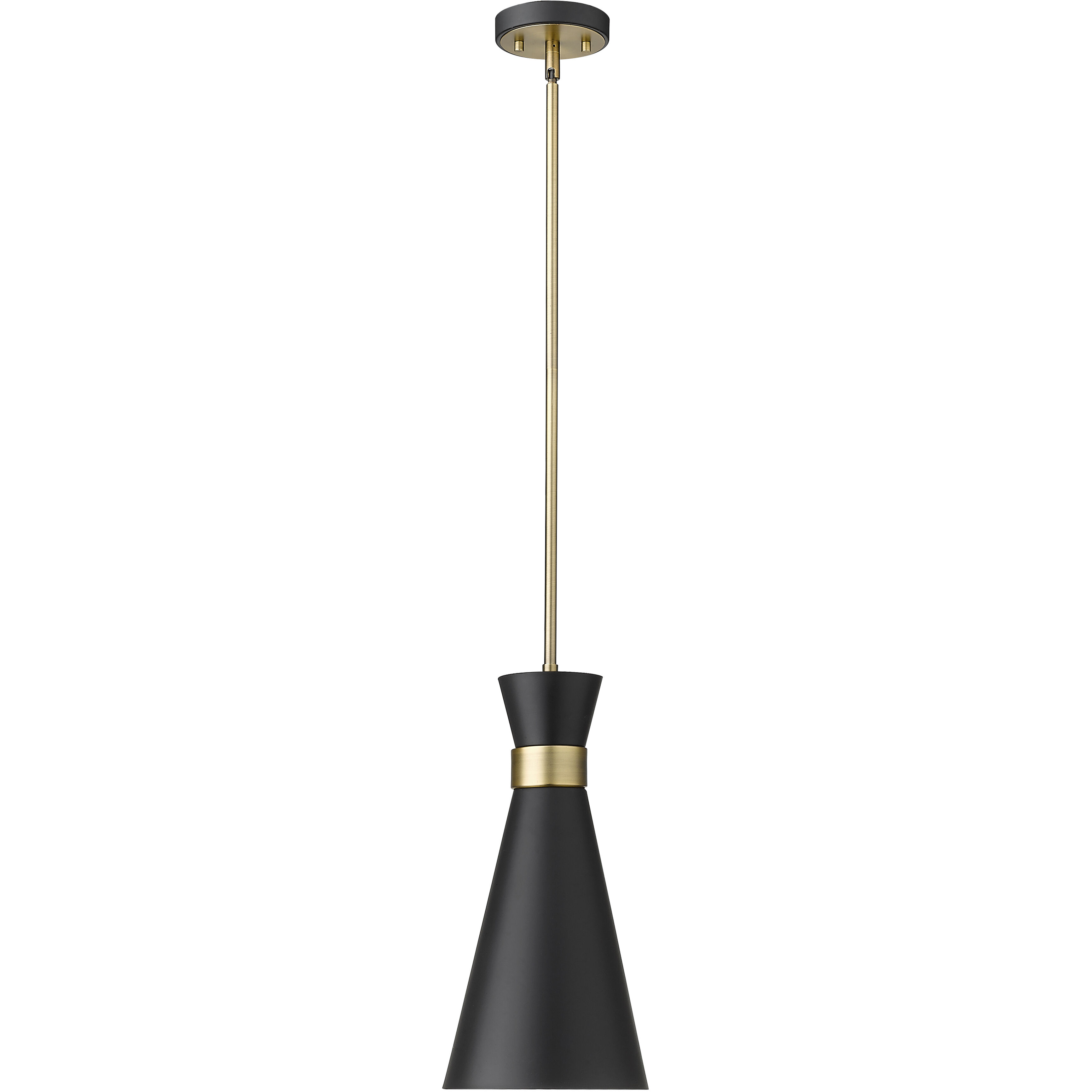 Soriano 1 Light 8 inch Matte Black and Heritage Brass Pendant Ceiling Light