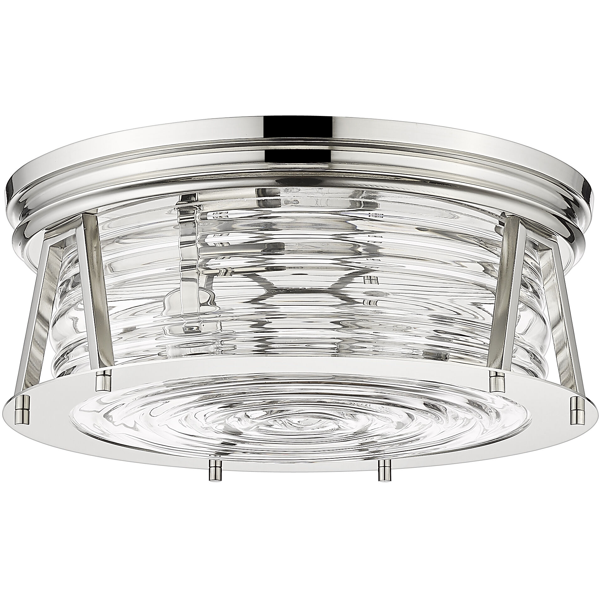 Cape Harbor 3 Light 16 inch Polished Nickel Flush Mount Ceiling Light