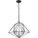 Geo 5 Light 18 inch Matte Black and Chrome Chandelier Ceiling Light