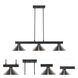 Cobalt 3 Light 46 inch Matte Black Billiard Ceiling Light in Metal Brushed Nickel