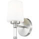 Henri 1 Light 6.5 inch Brushed Nickel Bathroom Vanity Wall Light