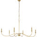 Arrington 6 Light 63 inch Rubbed Brass Chandelier Ceiling Light