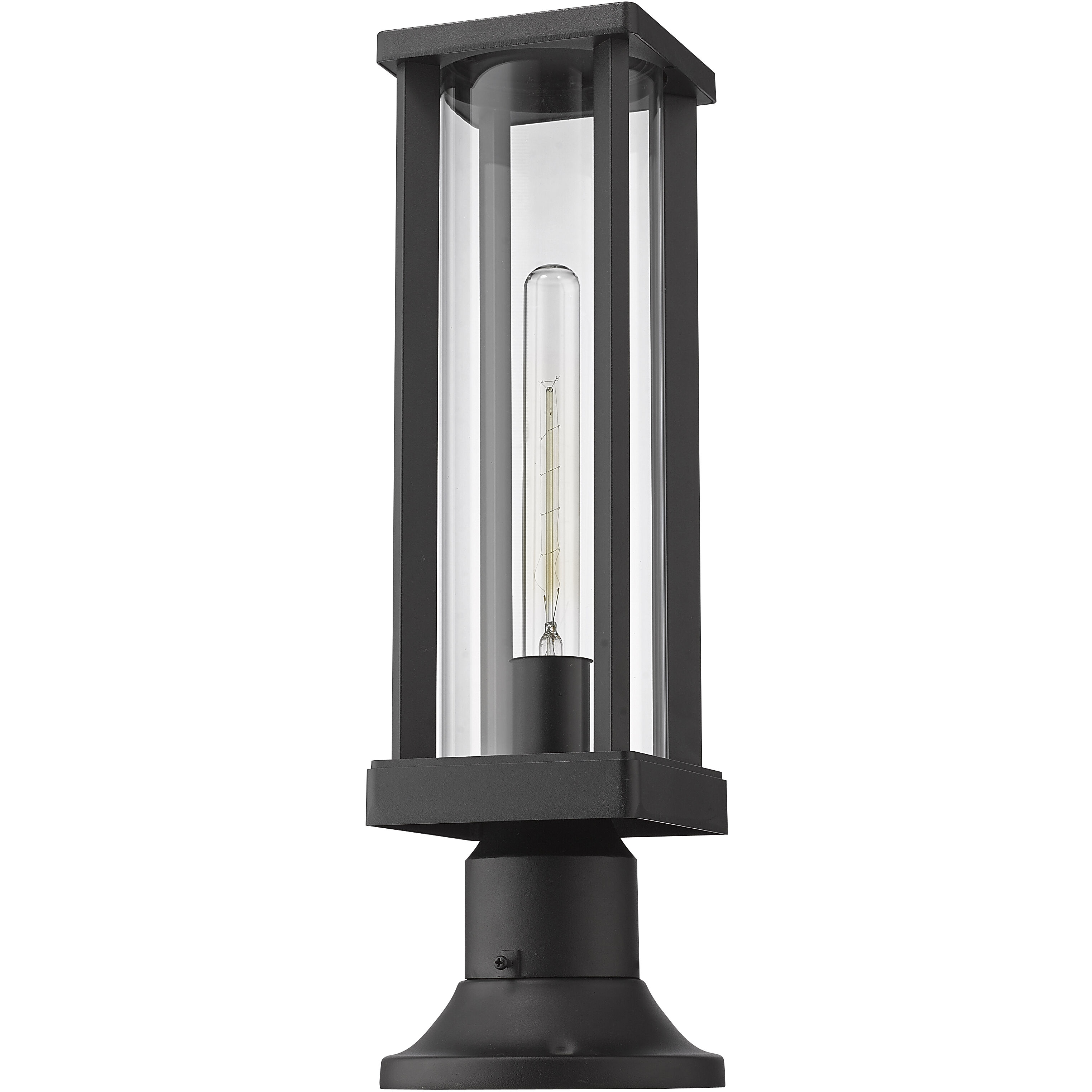 Glenwood 1 Light 16 inch Black Outdoor Pier Mounted Fixture