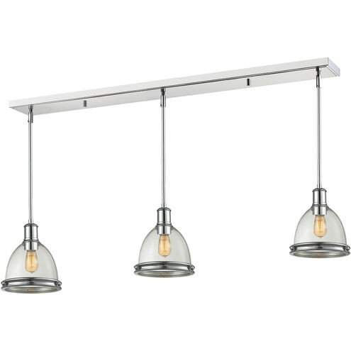 Mason 3 Light 50 inch Chrome Linear Chandelier Ceiling Light